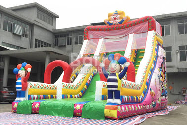 Clown พาณิชย์ Inflatable Slide สไลด์ตีกลับพองด้วยการพิมพ์ที่ดี