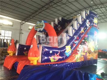 Professional Fire Spongebob Commercial Inflatable Slide ทนไฟสำหรับสนามเด็กเล่น