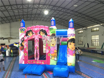 ปริ๊นเซสีชมพูขนาดใหญ่ Dora Inflatable ตีกลับบ้านพาณิชย์ด้วยการพิมพ์ดิจิตอล