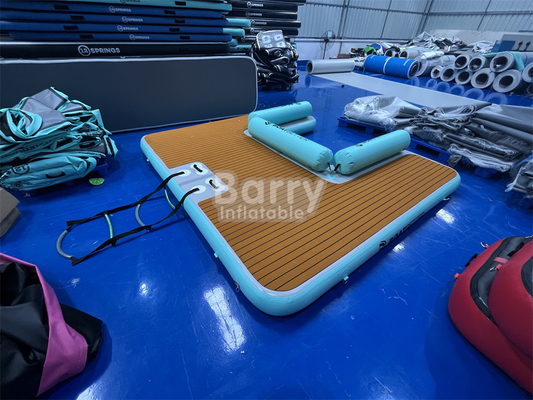 U Shape Lake Platform Floating Inflatable Swimming Platform อุปกรณ์เล่นที่กําหนดเอง เกาะ