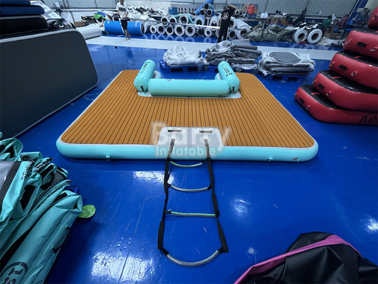 U Shape Lake Platform Floating Inflatable Swimming Platform อุปกรณ์เล่นที่กําหนดเอง เกาะ