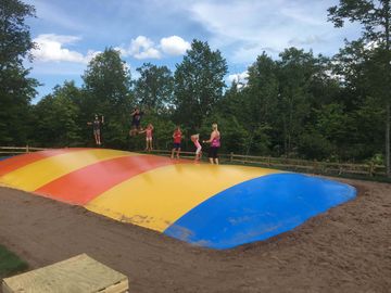 ของเล่นเกมตลกพองหมอนกระโดด Inflatable Bouncy Pad สำหรับเล่นเด็ก