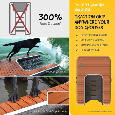 โลโก้ที่กําหนดเอง Dock Floating Inflatable DWF PVC Tarpaulin Water Inflatable Dog Ramp สําหรับการว่ายน้ําของสุนัข