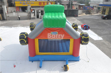 พาณิชย์ Giant Bouncy ปราสาท Funny ก่อสร้างรถ / รถบรรทุกบ้าน Inflatable Bounce