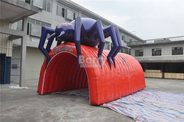 PVC กันน้ำสีแดง Cool ออกแบบ Spider Giant อุโมงค์ฟุตบอล Inflatable, Inflatable Tunnel Tent