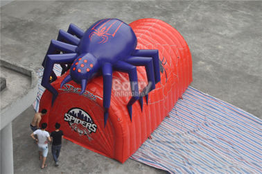 PVC กันน้ำสีแดง Cool ออกแบบ Spider Giant อุโมงค์ฟุตบอล Inflatable, Inflatable Tunnel Tent