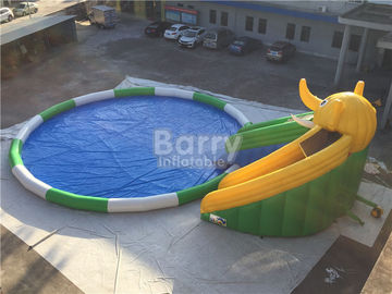 0.55mm PVC Tarpaulin Inflatable Water สไลด์ Park สำหรับเด็ก / Inflatable เกมน้ำ