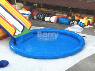 สวนสนุก Inflatable สวนหลังบ้าน, สไลด์ Inflatable กับสระว่ายน้ำ