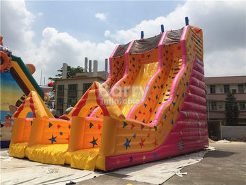 เด็ก Custom Made Inflatable สไลด์เลนเดียวเลนสีเหลือง 12x7x10m