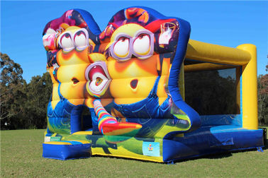 Plato PVC Minions Bouncer Inflatable สำหรับเด็กสนุก / กระโดดปราสาท Bounce House