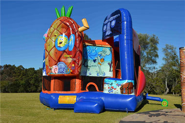 สีสันสดใส PVC Spongebob 5 In1 Inflatable Bouncer Combo กระโดดปราสาทสำหรับเล่น EN14960