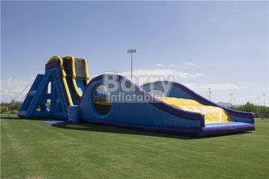 Blue Dry และ Wet Slides, Inflatable Drop Kick Kick Slide พร้อม Double Lanes สำหรับสวนสนุก
