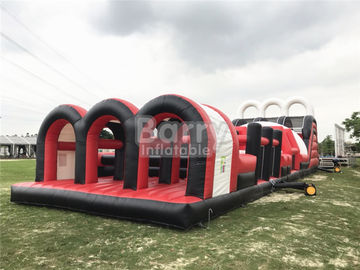 หลักสูตรอุปสรรคการค้าที่ยิ่งใหญ่สีแดง Bounce House, Inflatable Rush อุปสรรคมาก