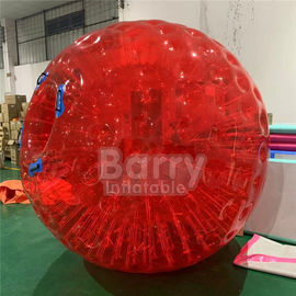 สีแดงของเล่นเป่าลมกลางแจ้ง 0.8mm PVC / TPU Dia 2.5m 3 เมตรหญ้าลูก zorb พอง