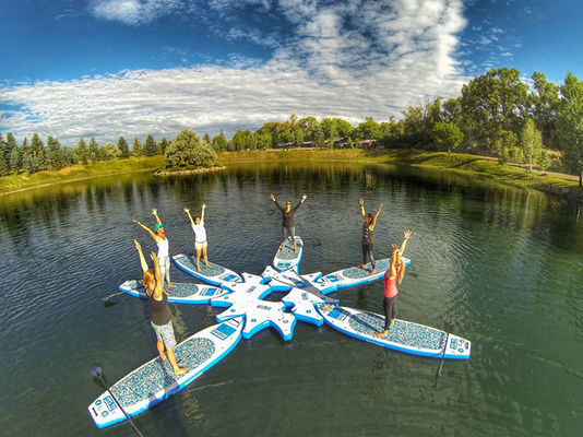 เชิงพาณิชย์ Inflatable Paddle Board Island Platform Yoga Air SUP Docking Station