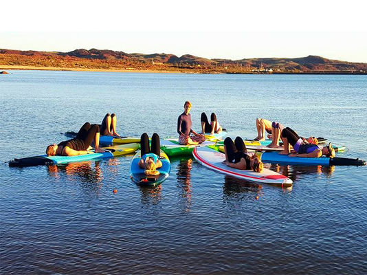 Waterpark Inflatable Air Sup Platform เกาะ Sup Pontoon Floating Dock สำหรับโยคะ