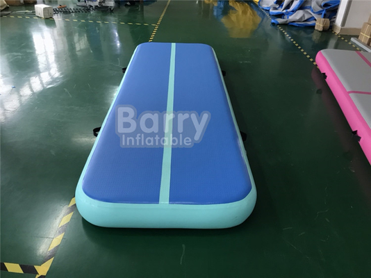 10m 6m 12m 3m Airtight Inflatable Air Track สำหรับยิมสีชมพูและสีฟ้า