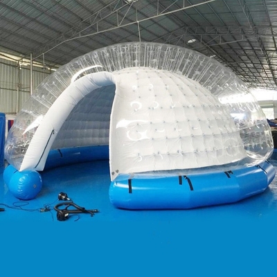 PVC Inflatable Clear Dome เต็นท์ฟองสำหรับกิจกรรมครอบครัวแคมป์ปิ้งกลางแจ้ง