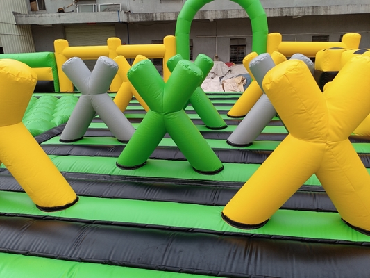 0.55mm PVC Inflatable Obstacle Course อุโมงค์เชิงพาณิชย์ในร่มสำหรับผู้ใหญ่