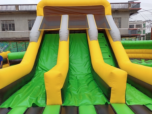 0.55mm PVC Inflatable Obstacle Course อุโมงค์เชิงพาณิชย์ในร่มสำหรับผู้ใหญ่