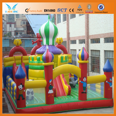 Anti UV Inflatable สวนสนุกการ์ตูนสนามเด็กเล่น Combo Game