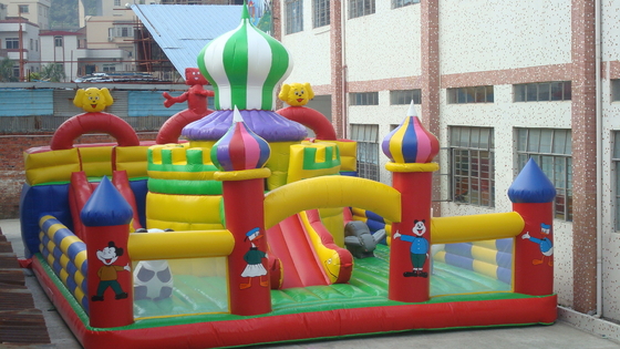 Anti UV Inflatable สวนสนุกการ์ตูนสนามเด็กเล่น Combo Game