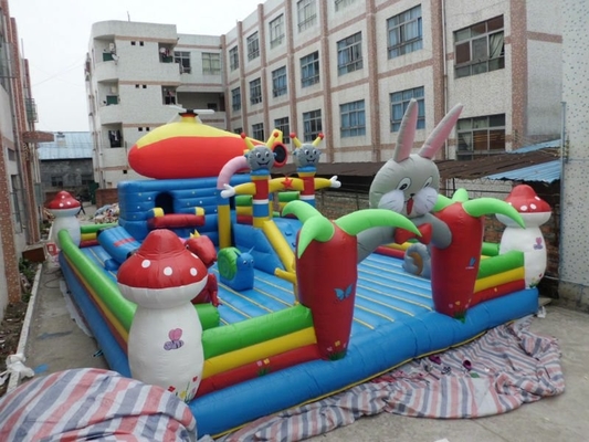 การ์ตูน 0.55mm PVC Tarpaulin Inflatable Fun City