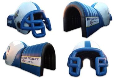PVC สีสัน Inflatable หมวกกันน็อกอุโมงค์ / Inflatable อุโมงค์หมวกนิรภัยฟุตบอล
