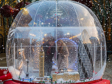 ผลิตภัณฑ์โฆษณากลางแจ้งที่ทำด้วยความร้อนโปร่งใส Christmas Snow Globe