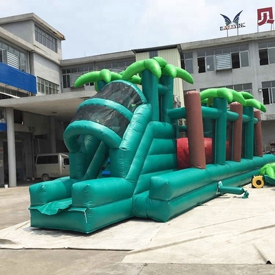 0.55 มม. PVC Jungle Inflatable Obstacle Course พร้อมลูกบอลขนาดที่กำหนดเอง