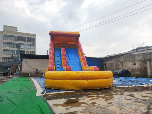Double Tripple Stitch Commercial Inflatable Slide Bouncer เป่าสไลด์น้ำพร้อมสระว่ายน้ำ EN71