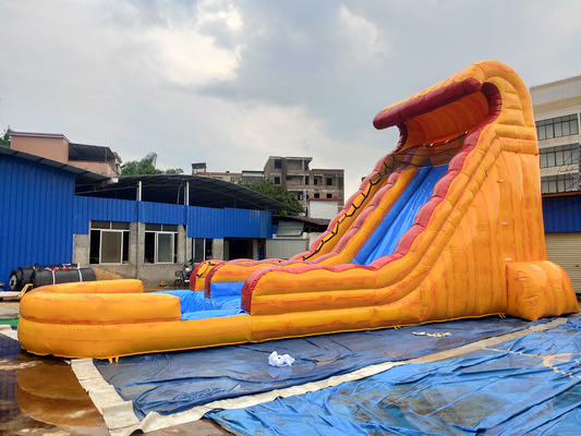 Double Tripple Stitch Commercial Inflatable Slide Bouncer เป่าสไลด์น้ำพร้อมสระว่ายน้ำ EN71