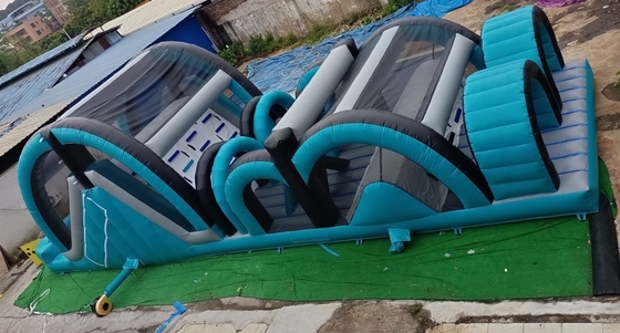 0.55 มม. PVC Inflatable 5k Run Obstacle Course Bouncer 17mL * 4mW UV Resistant