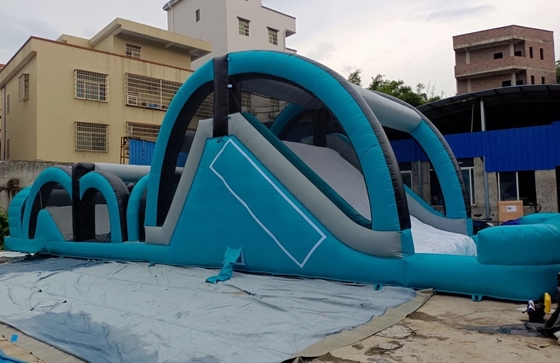 0.55 มม. PVC Inflatable 5k Run Obstacle Course Bouncer 17mL * 4mW UV Resistant