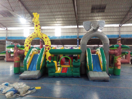 สวนสนุกแทรมโพลีนขนาด 8x6 เมตรสำหรับเด็กเล่นอุปกรณ์สวนสนุก