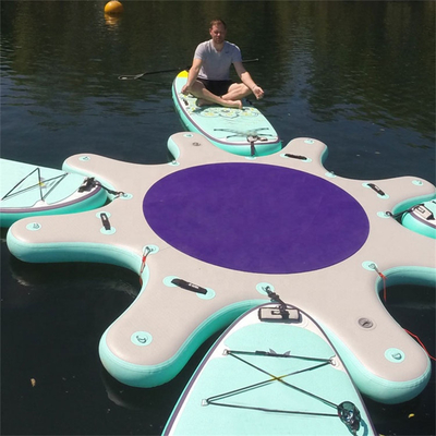 กีฬายามว่าง ซึ่งทำให้พองได้ Water Sup Dock Yoga Surf Board Platform