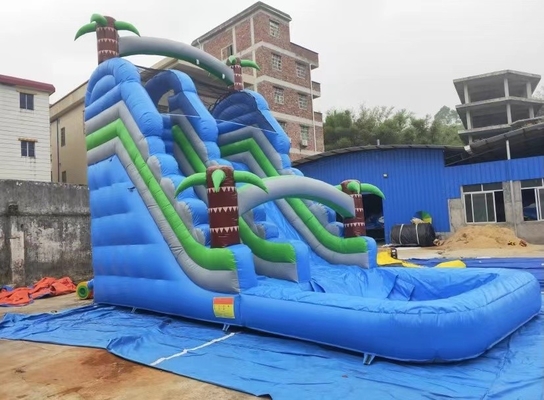0.55 มม. PVC Inflatable Bouncer ดึงเกมบันไดเลื่อน 8x4x6m