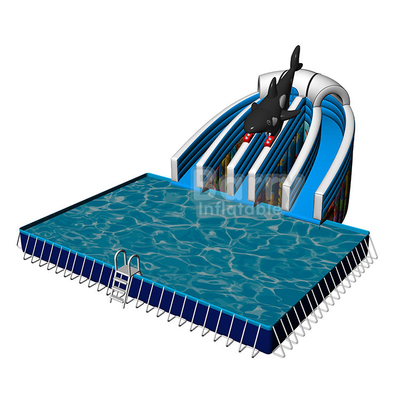 สระว่ายน้ำสี่เหลี่ยมผืนผ้ากลางแจ้งสนามหลังบ้านพร้อมวัสดุผ้าใบกันน้ำพีวีซี 0.9 มม.