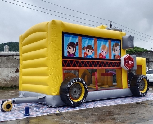 รถโรงเรียน Inflatable Bouncer Jumping House 7mL * 5mW * 4mH