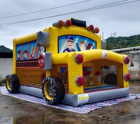 รถโรงเรียน Inflatable Bouncer Jumping House 7mL * 5mW * 4mH