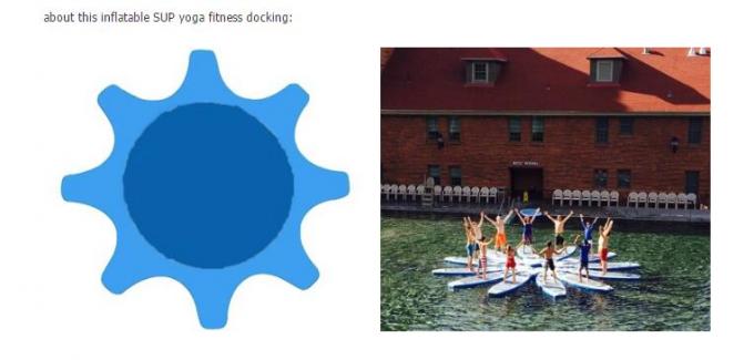 เชิงพาณิชย์ Inflatable Paddle Board Island Platform Yoga Air SUP Docking Station 0