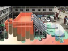 ผ้าใบกันน้ำสไลเดอร์เป่าลม PVC แบบสองช่องทาง เย็บตะเข็บคู่-สามชั้น