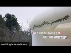 เสื้อกระโดดแต่งงานสีขาว พีวีซี ปราสาทกระโดดด้วยสไลด์และลูกบอล