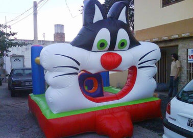 Popular Moonwalk Bounce House Inflatables แมวออกแบบ 3D ขนาดใหญ่