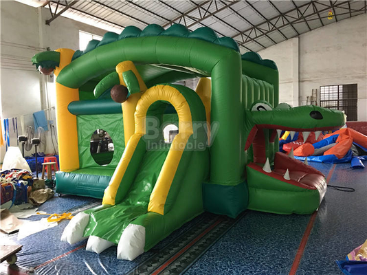 Commercial PVC Inflatable Slide Combo Party Moon Castle ตีกลับและสไลด์