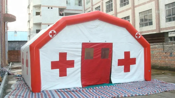 การพิมพ์ดิจิตอล Blow Up Event Shelter 10m White Airtight Inflatable Rescue Tent