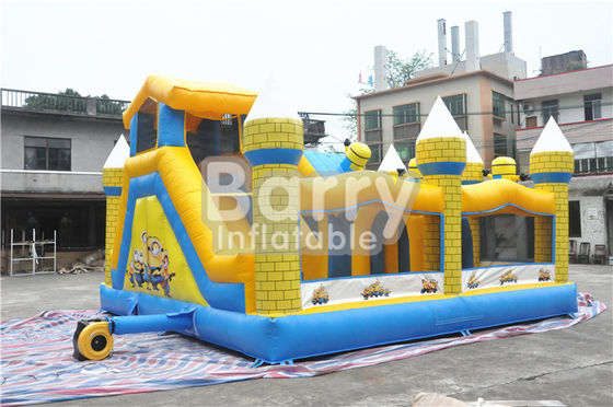 ลูกกุญแจเด็กเล็กกลางแจ้งพอง Bouncy ปราสาทพร้อมสไลด์ 0.55MM PVC Tarpaulin