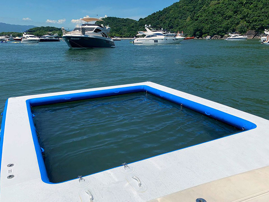 สนามกีฬากลางแจ้ง Yacht Drop Stitch สระว่ายน้ําทะเล สระว่ายน้ําทะเลลอยน้ํา