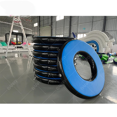 วัสดุ Drop Stitch Air Track Gym อุปกรณ์ปาร์คภายใน อุปกรณ์อุปกรณ์อุปกรณ์อุปกรณ์อากาศอุปสรรค Parkour Warrior Course Ring