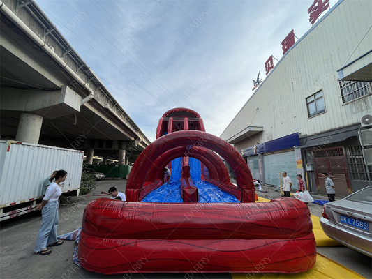 โรงงานที่กําหนดเอง ราคาถูก สีแดงยักษ์น้ําสไลด์ สนุก สลิป N Fly Zip Line สปอร์ตเกม